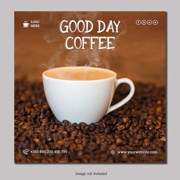 Kaffee Social Media Post Vorlage