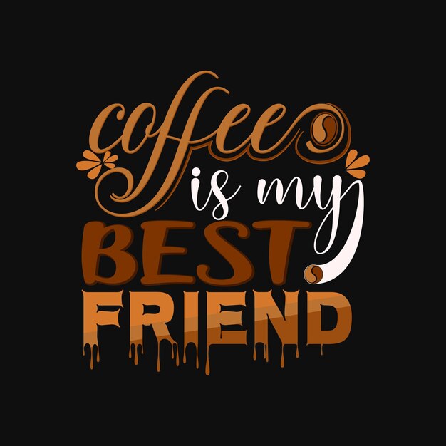 Kaffee-T-Shirt-Design Kaffee-Typografie-Vektorillustration