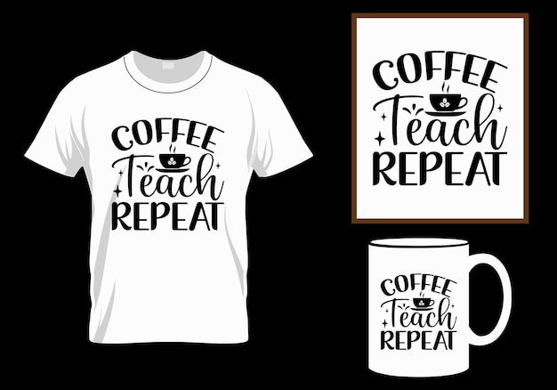 Vektor kaffee-t-shirt-design, svg, schriftzug zitat von kaffee mit einer skizze, café-tafel-design-vorlage