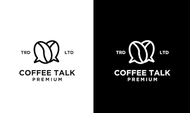 Kaffee-talk-chat einfache schwarze vektor-logo-design-illustration