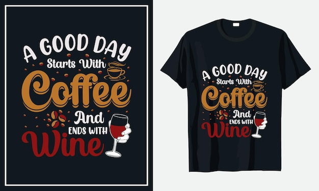 Kaffee-typografie-t-shirt-design premium-vektor