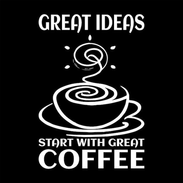 Kaffee-typografie-t-shirt-design