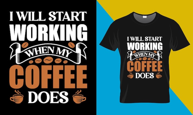 Kaffee-Typografie-T-Shirt-Design