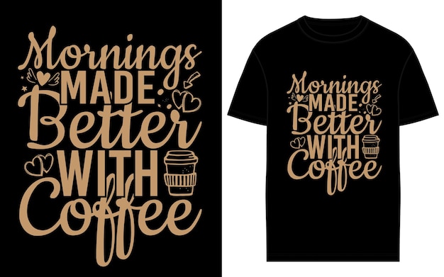 Kaffee-typographie und t-shirt-designvektor