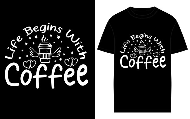 Vektor kaffee-typographie und t-shirt-designvektor