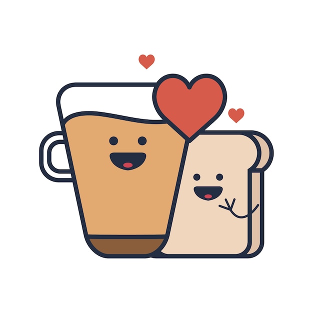 Kaffee und brot illustration