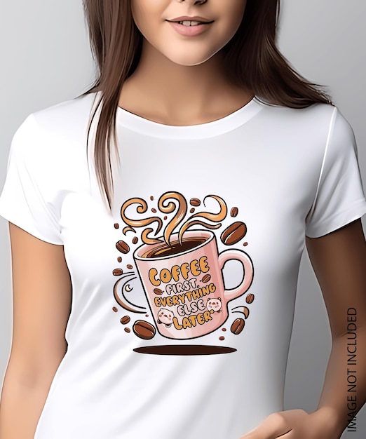 Vektor kaffee zuerst alles andere später t-shirt design vector