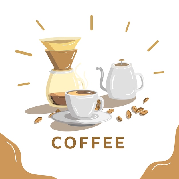 Kaffeebanner für den internationalen Tag des Weltkaffees