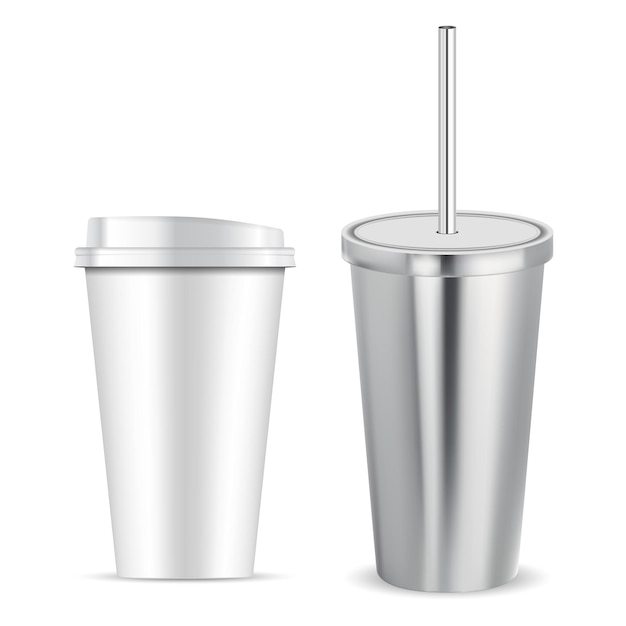 Kaffeebecher aus Papier mit Deckel-Mockup Realistische Vorlage