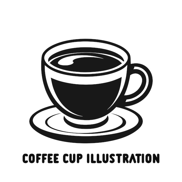 Kaffeebecher isolierte Illustration schwarz-weiß