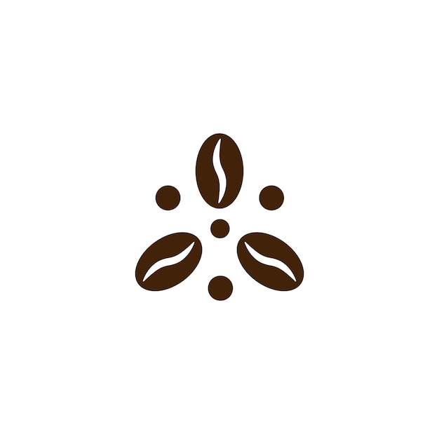 Kaffeebohnen abstraktes vektor-logo-konzept braune kakaobohnen kreisförmiges emblem isoliertes symbol kaffee-logo-vorlage für kaffeemaschinen-coffeeshop und andere kaffeeprodukt-logos