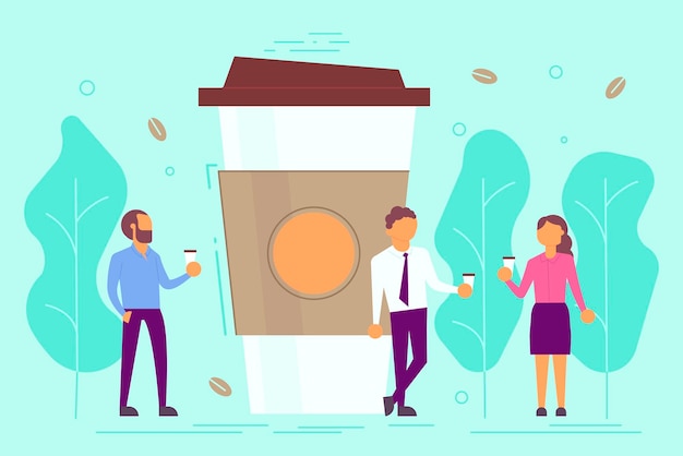 Kaffeepause-Konzept-Vektor-Illustration im flachen Stil