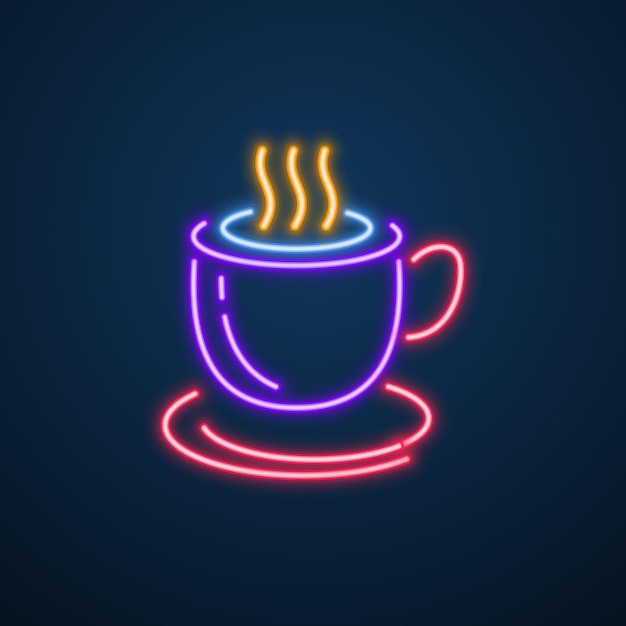 Kaffeetasse Leuchtreklame Vektor