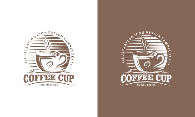 Vektor kaffeetasse-logo-vektor-illustration café-emblem-design