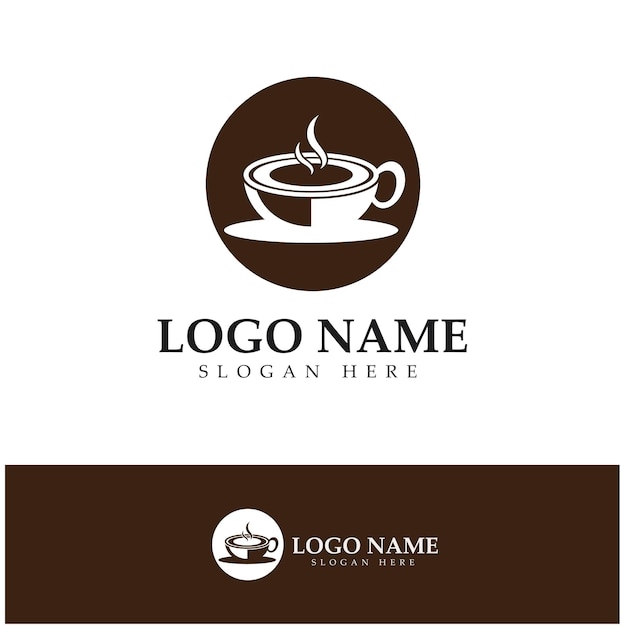 Kaffeetasse logo vorlage vektor icon illustration design