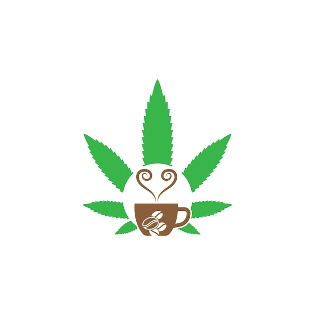 Kaffeetasse marihuana cannabis vorlagenvektorsymbol