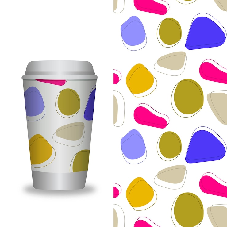 Vektor kaffeetasse mit mustervorlage