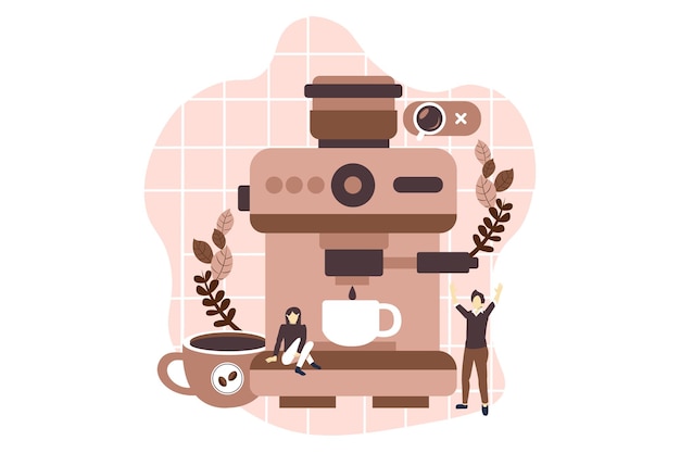 Kaffeetrink-Flat-Design-Illustration