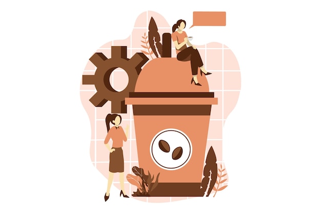 Kaffeetrink-Flat-Design-Illustration