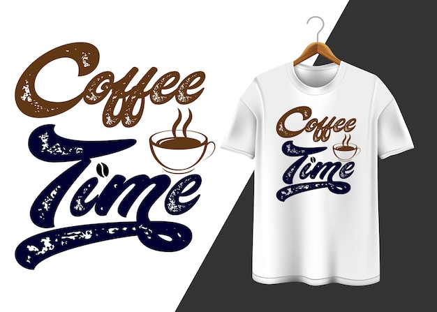 Vektor kaffeezeit-typografie-t-shirt