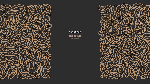 Kakao goldene bordüre art-linien-muster grafisches motiv