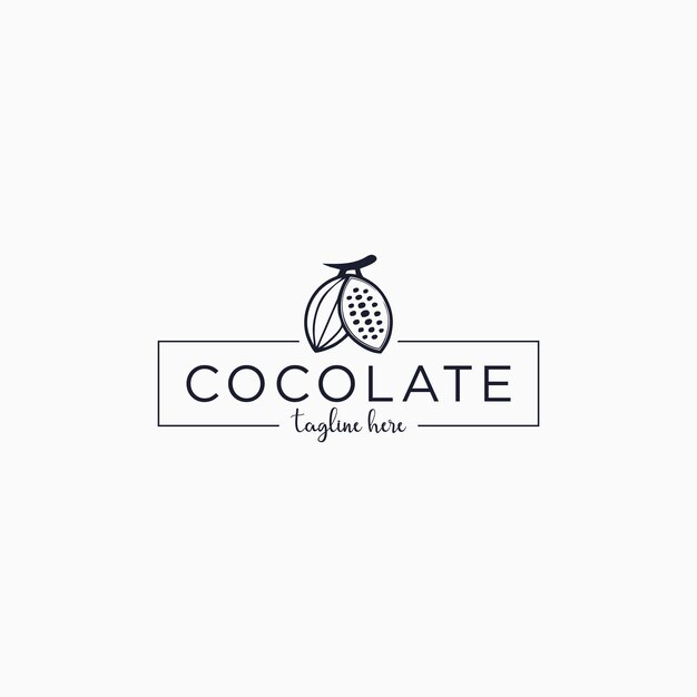 Kakao schokolade frucht logo design vektor symbol symbol grafische illustration