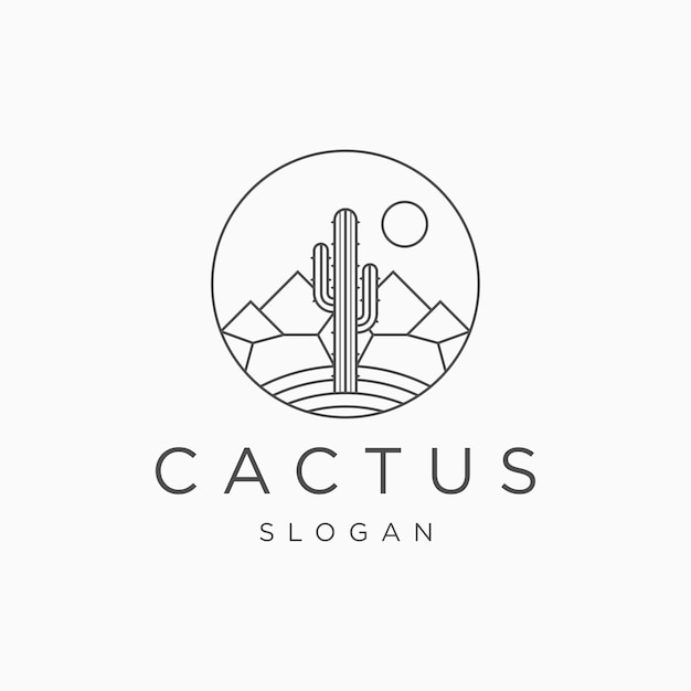 Kaktus-logo-symbol-design-vorlage flach