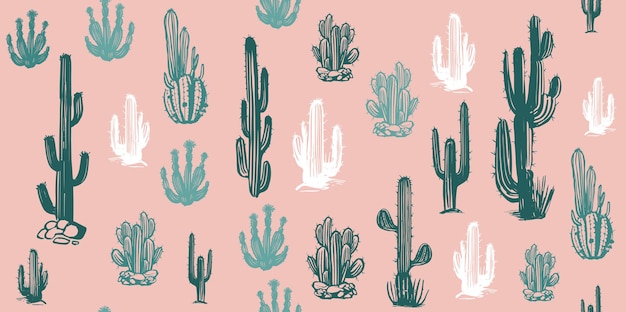 Kaktus set handgezeichnete illustrationen, vektor