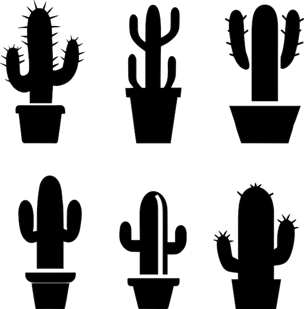 Kaktus-symbol, vektorsilhouette, abbildung 1