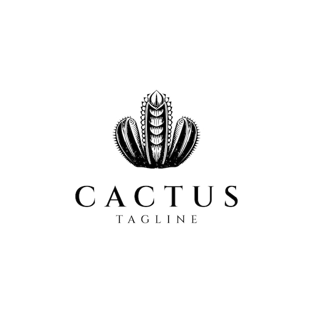 Kaktus-vintage-logo-design-vektorillustration