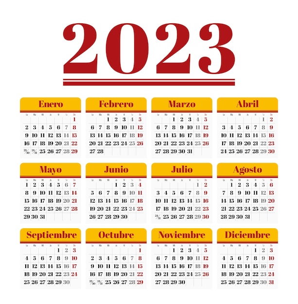 Kalender 2023 Spanien