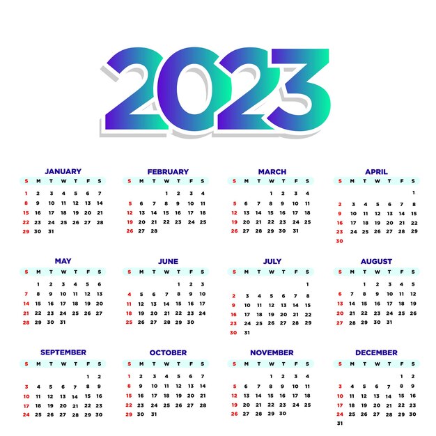 Vektor kalender 2023