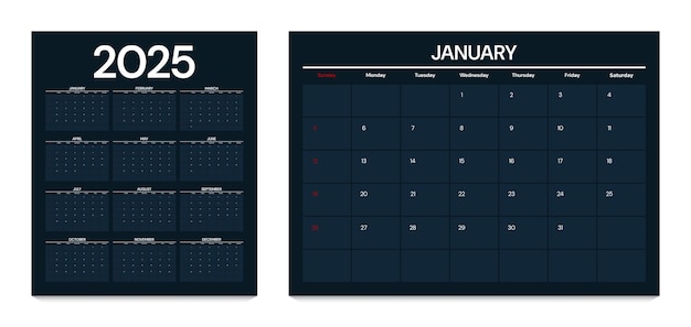 Kalender 2025 entwurfsvorlage