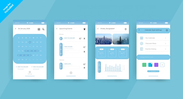 Kalender App ui ux Konzeptseite