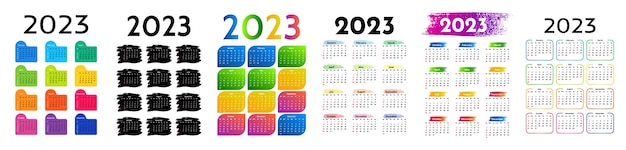 Kalender für 2023 isoliert auf weißem Hintergrund