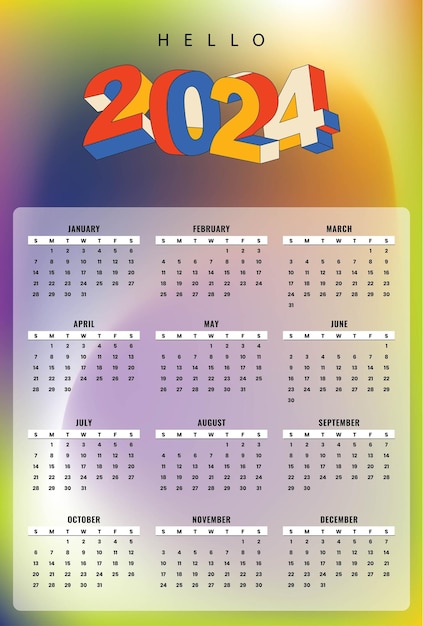 Kalender für das jahr 2024