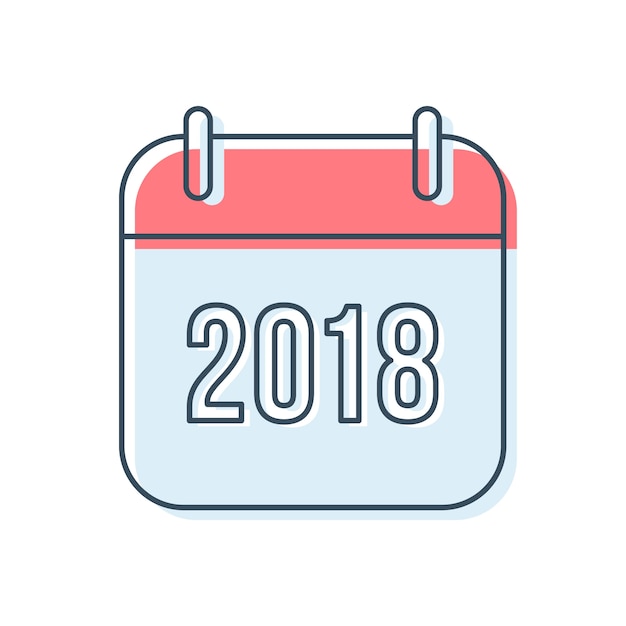 Kalender-ikone des neuen jahr-2018