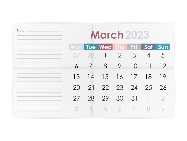 Kalender märz 2023