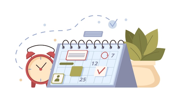 Kalender mit Daten und Fristen Wecker