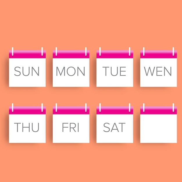 Kalender mit designvorlage für wochentage  Premium-Vektor