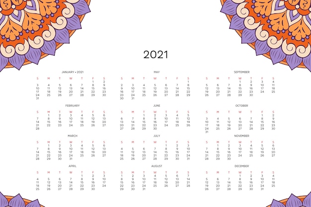 Kalender mit mandalas.