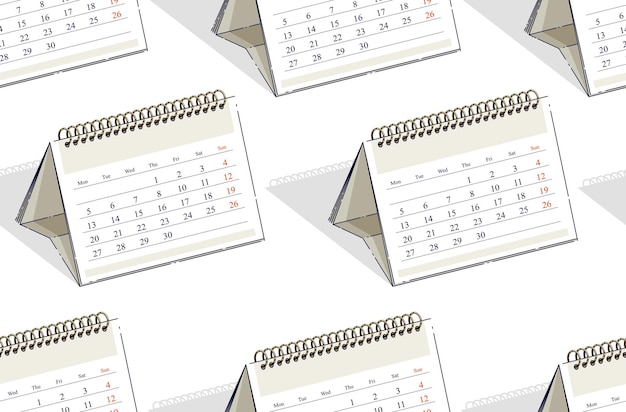 Kalender nahtloser Hintergrund, Hintergrund für Website, Vektortapete oder Website-Hintergrund.