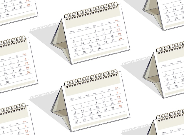 Kalender nahtloser Hintergrund, Hintergrund für Website, Vektortapete oder Website-Hintergrund.