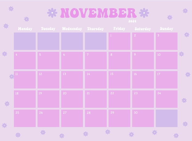 Vektor kalender november 2024