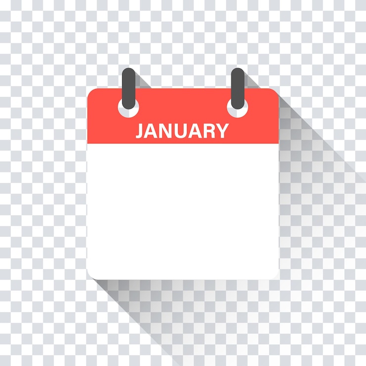 Kalender täglich flach Januar Monat. Vektor lokalisierte Illustration. Kalender persönliches Veranstaltermodell in flachem Design. Stock-Vektor. EPS 10