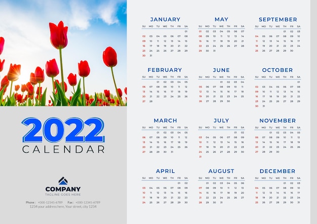 Kalenderentwurfsvorlage 2022