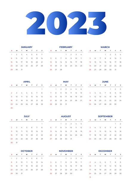 Kalendervorlage 2023