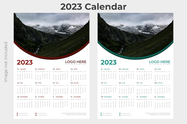 Kalendervorlage für das neue jahr 2023 im modernen stil