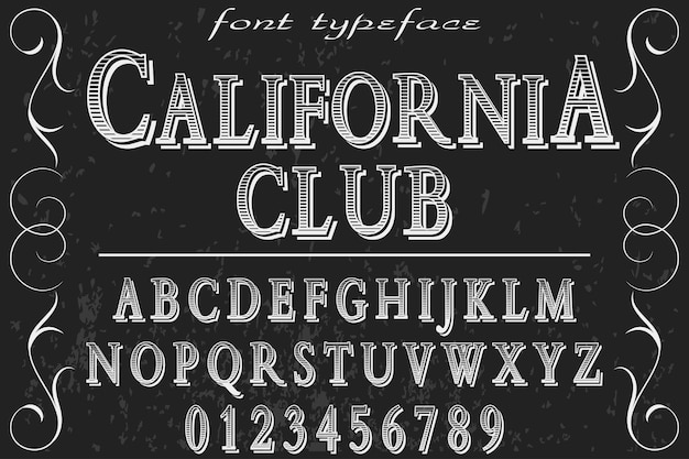 Kalifornien club alphabetlabel design