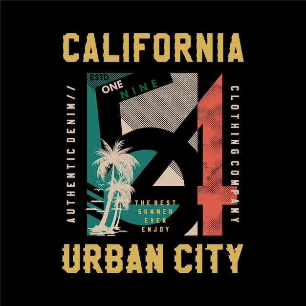 Kalifornien, urban city sommer grafikdesign t-shirts